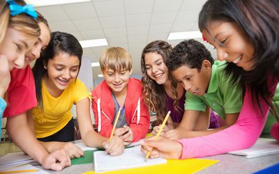 Group of students working on a project